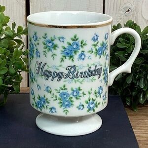 Vintage Enesco Japan Happy Birthday Coffee Mug / Tea Cup
